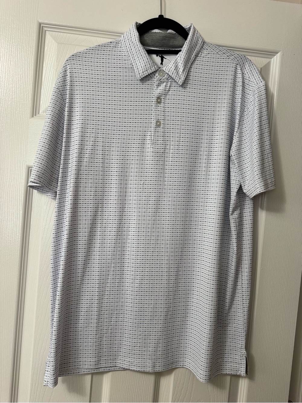 AndersonOrd Golf Men's Light Blue Micro-Pattern Polo Shirt